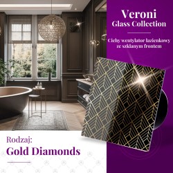 Veroni Glass buitinis ventiliatorius S d100 Gold Diamonds